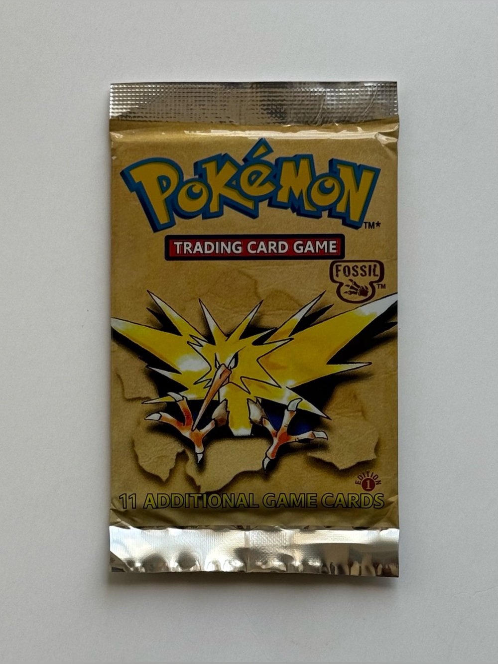 1999 Pokémon Fossil 1st Edition Sealed Booster Pack Zapdos Artwork WOTC Fan Art